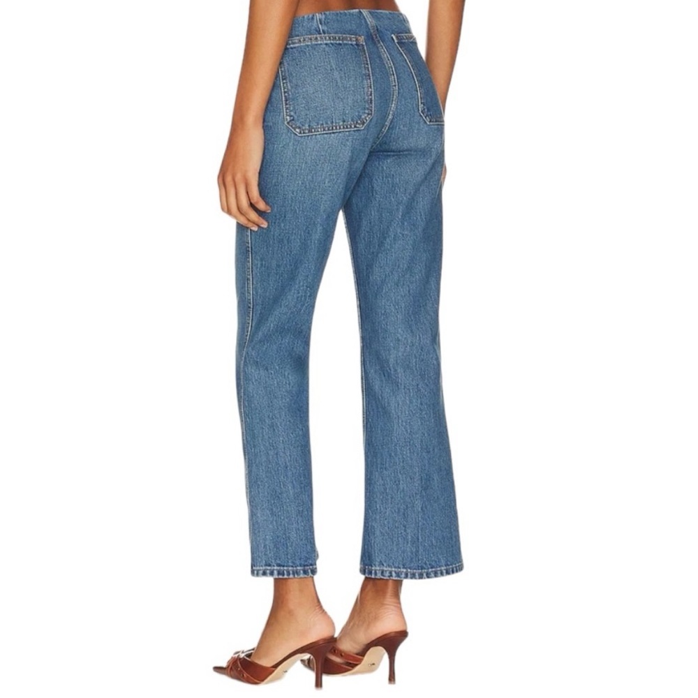 Re/Done Originals Button Front Crop Boot in Riot